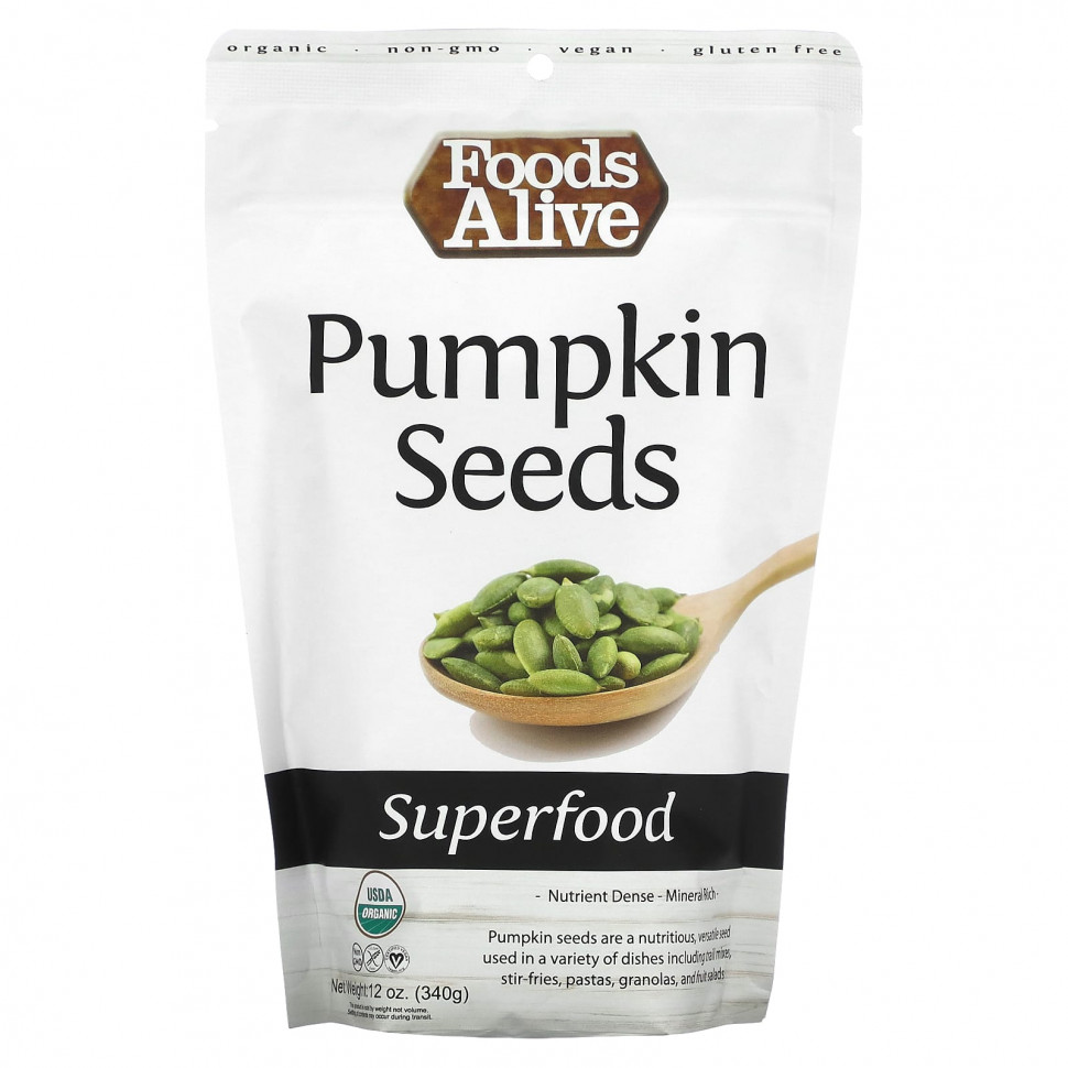 Foods Alive, Superfood, Pumpkin Seeds, 12 oz (340 g)  1960