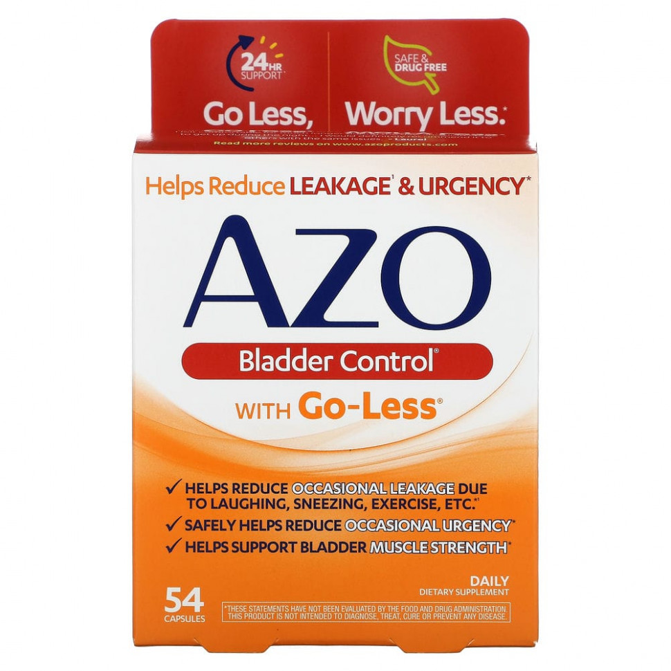 Azo, Bladder Control, with Go-Less, 54 Capsules  4930