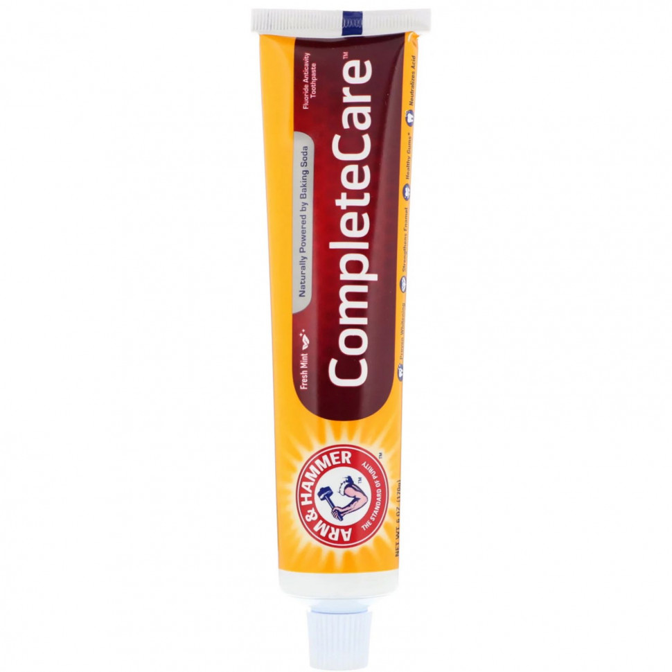 Arm & Hammer, Complete Care, Baking Soda & Peroxide Toothpaste, Plus Whitening with Stain Defense, 6.0 oz (170 g)  1280