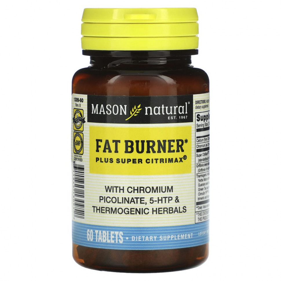 Mason Natural, Fat Burner Plus Super Citrimax, 60   1900