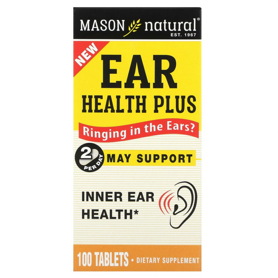 Mason Natural, Ear Health Plus, 100 Tablets  3900