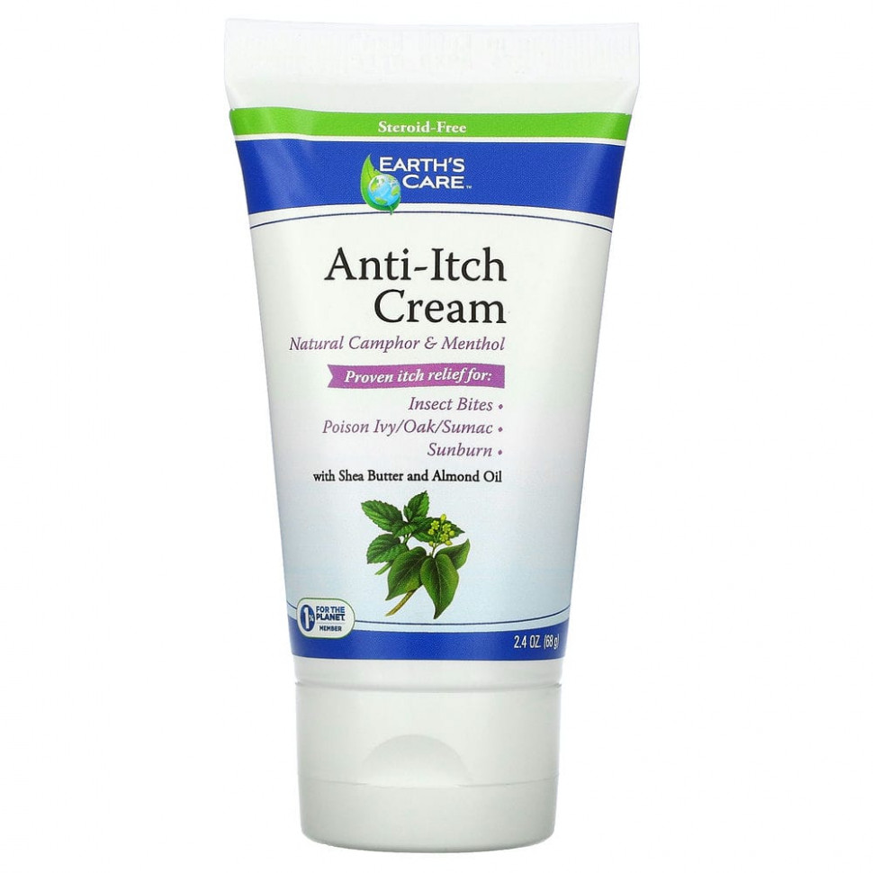 Earth's Care, Anti-Itch Cream, Shea Butter and Almond Oil, 2.4 oz, (68 g)  2030