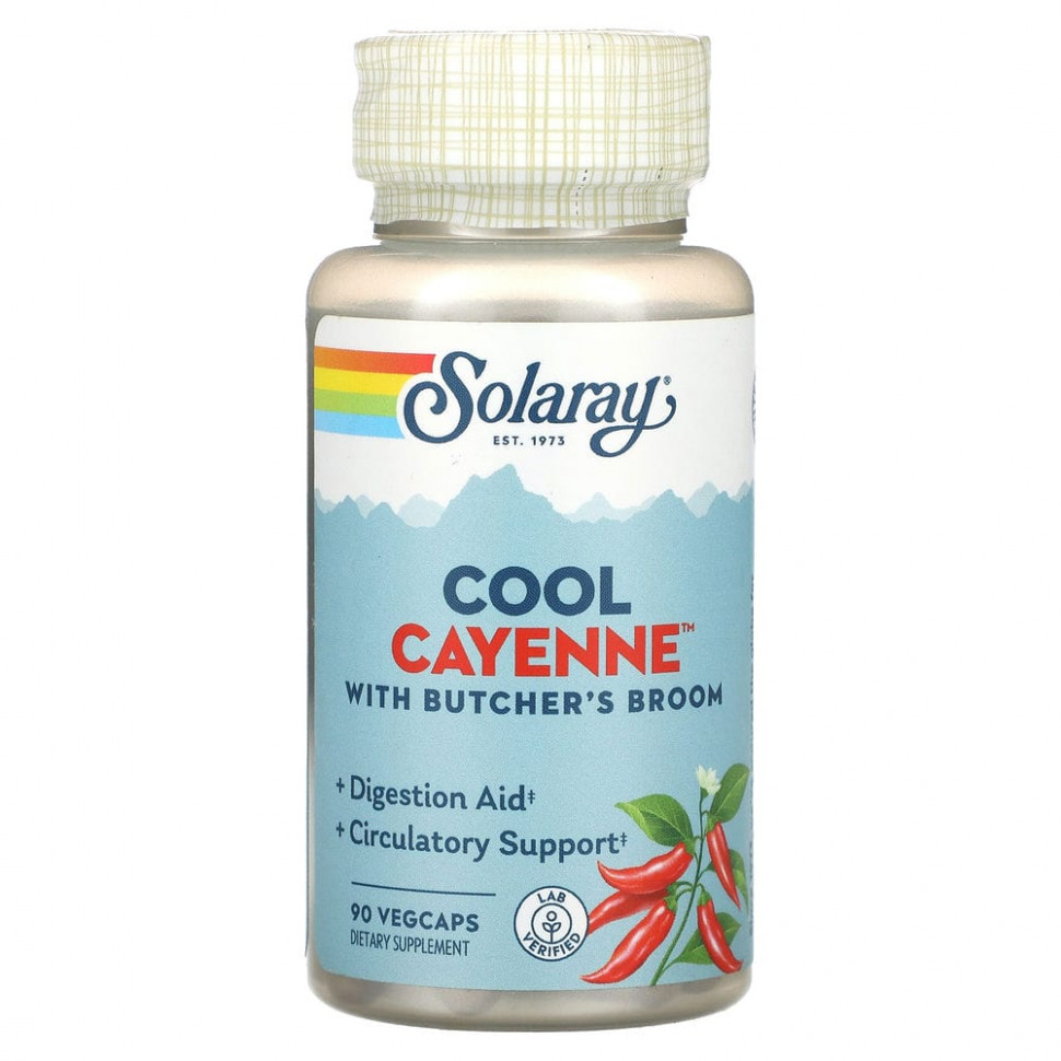 Solaray, Cool Cayenne With Butcher's Broom, 90    1280