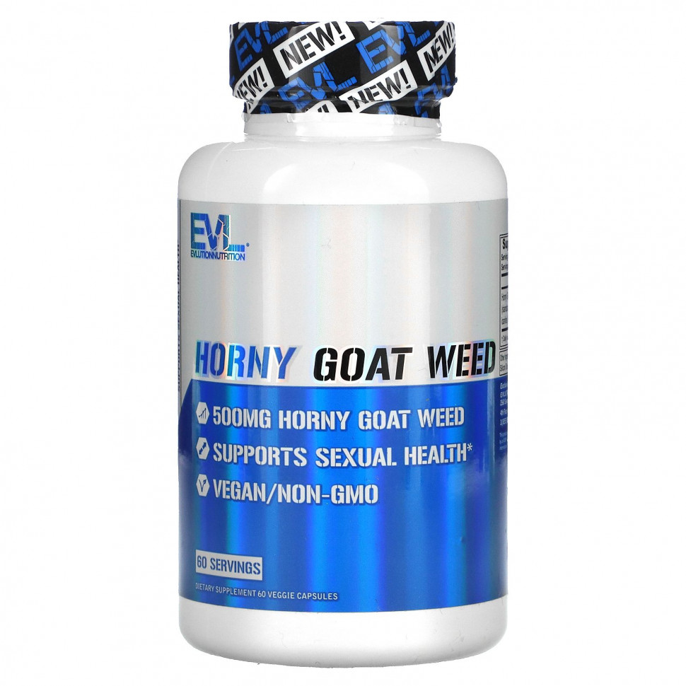 EVLution Nutrition, Horny Goat Weed, 500 mg , 60 Veggie Capsules  1600