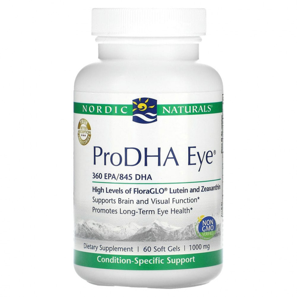 Nordic Naturals, ProDHA Eye, 1,000 mg, 60 Soft Gels  7740