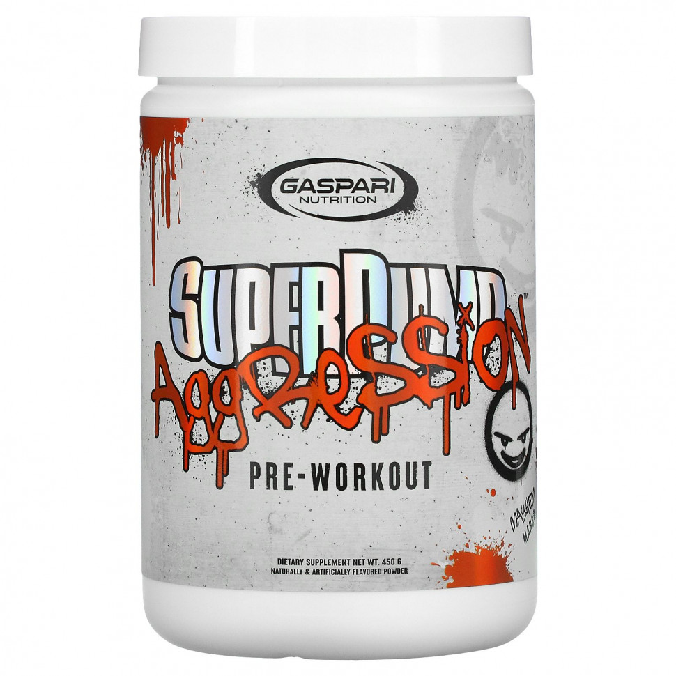 Gaspari Nutrition, SuperPump Aggression Pre-Workout, Mayhem Mango , 450 g  8020