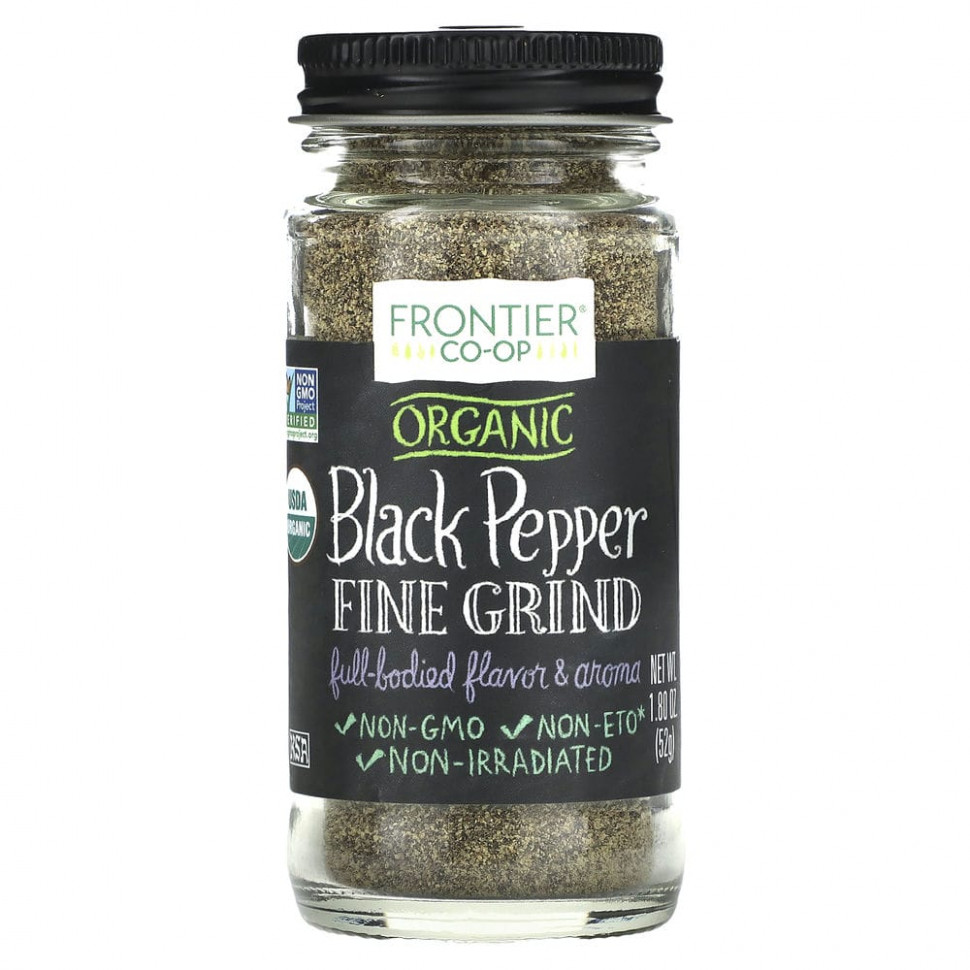Frontier Co-op, Organic Black Pepper, Fine Grind, 1.80 oz (52 g)  1490
