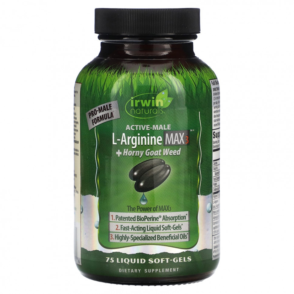 Irwin Naturals, Active-Male, L- Max3 + Horny Goat Weed, 75    4690