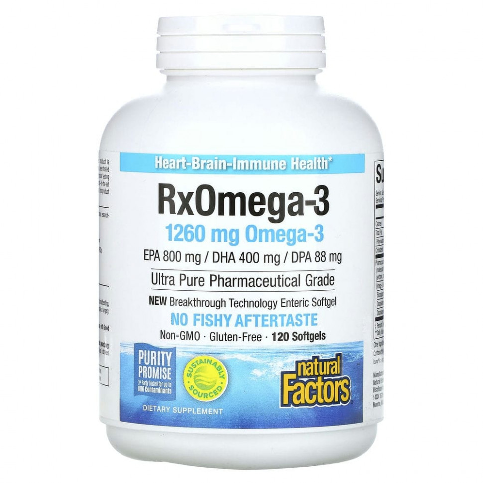 Natural Factors, Rx Omega-3, 120   Enteripure  4140