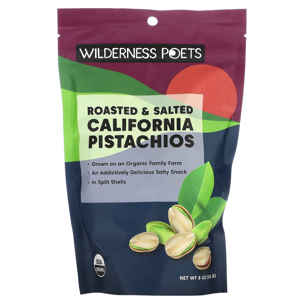 Wilderness Poets, Roasted and Salted Pistachios, 8 oz, (226.8 g)  2130
