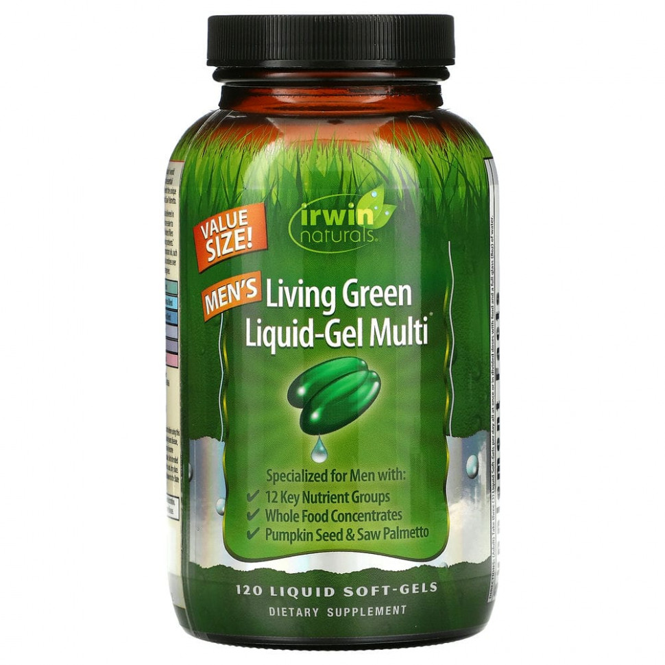 Irwin Naturals, Men's Living Green Liquid-Gel Multi, 120     6580