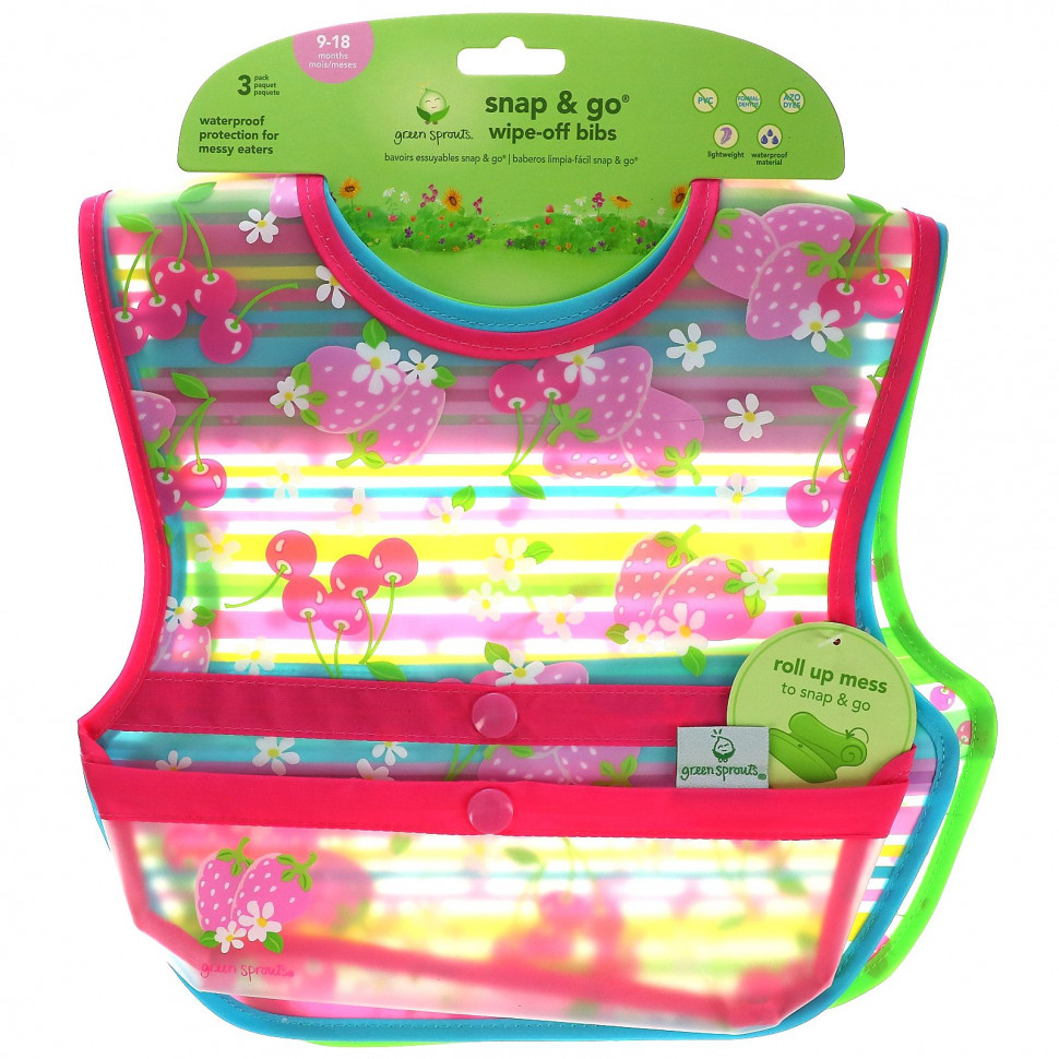 Green Sprouts,  Snap & Go Wipe Off, 9-18 , 3 .    3060