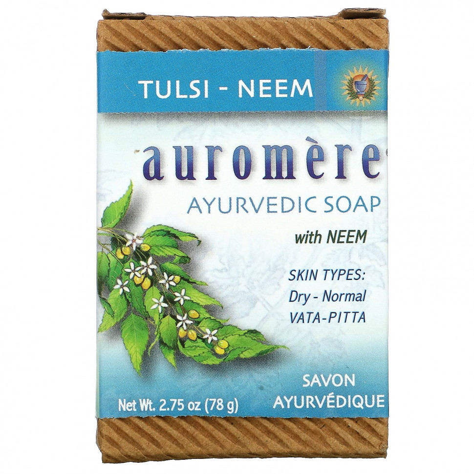 Auromere, Ayurvedic Soap, with Neem, Tulsi-Neem, 2.75 oz (78 g)  680