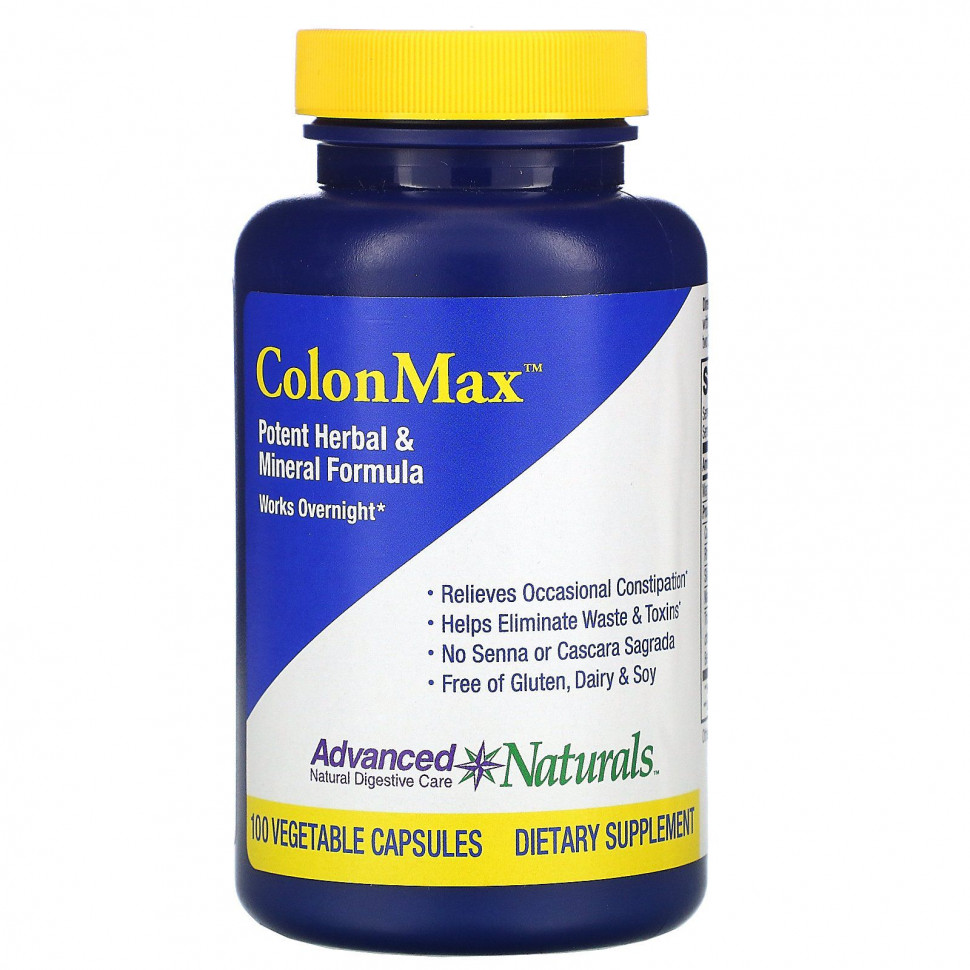 Advanced Naturals, Colon Max, Potent Herbal & Mineral Formula, 100 Vegetable Capsules  5180