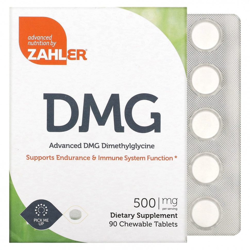 Zahler, Advanced DMG, Dimethylglycine, 500 mg, 90 Chewable Tablets  7470