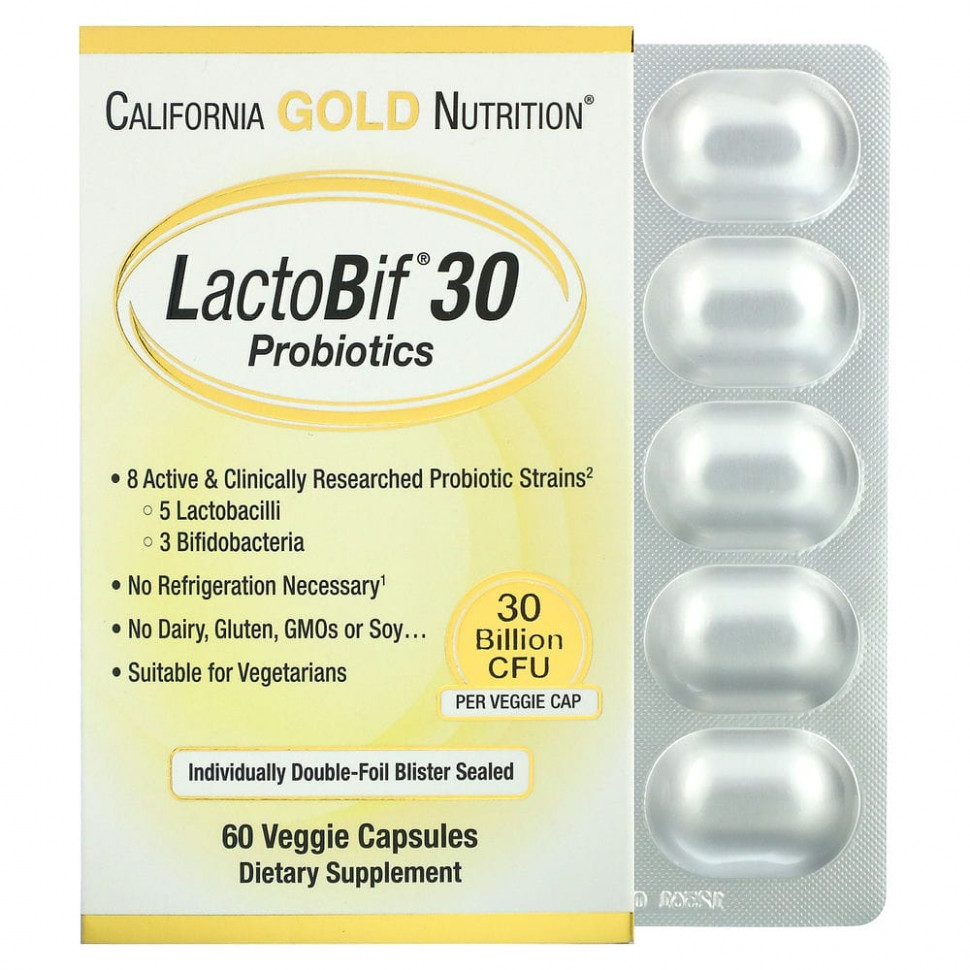 California Gold Nutrition, LactoBif, , 30  , 60    4030
