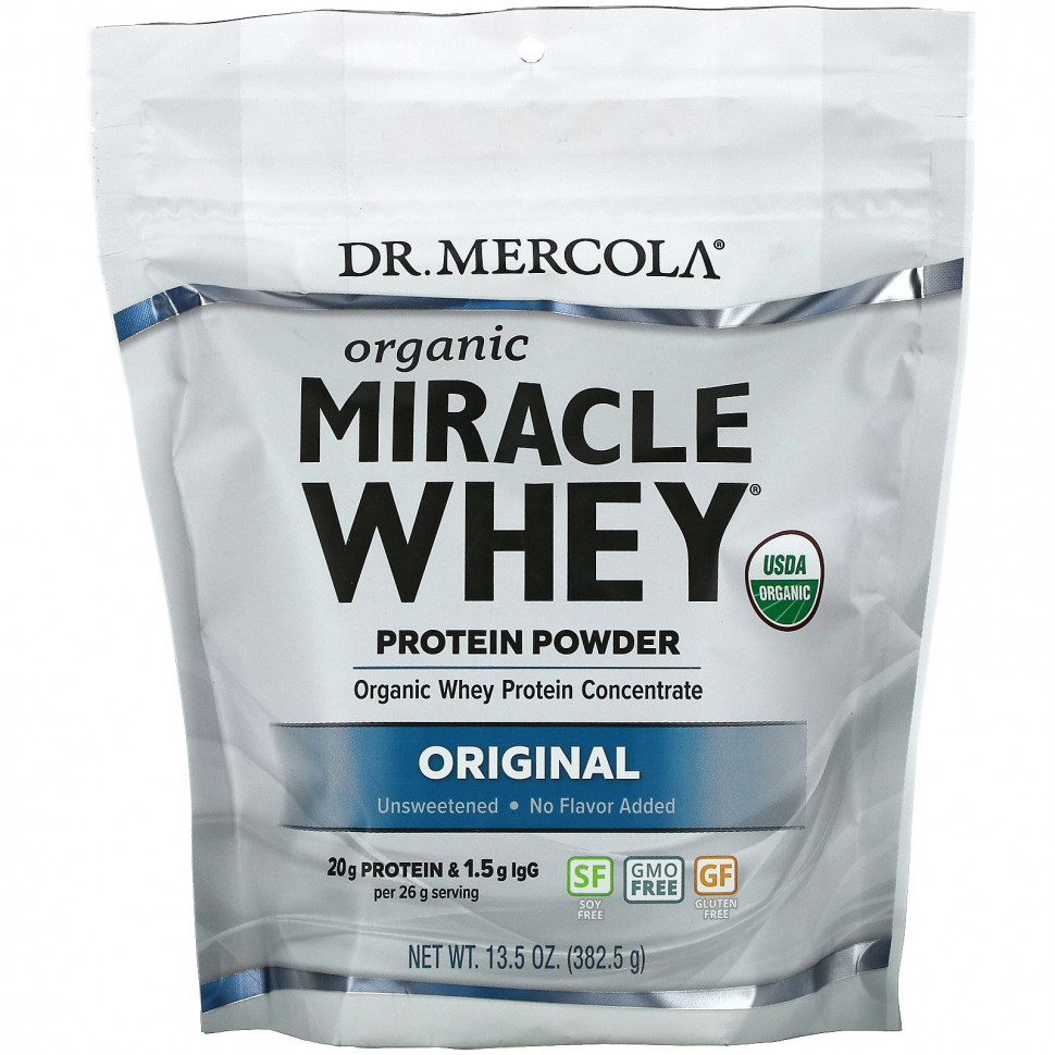 Dr. Mercola, Organic Miracle Whey Protein, , , 382,5  (13,5 )  8430