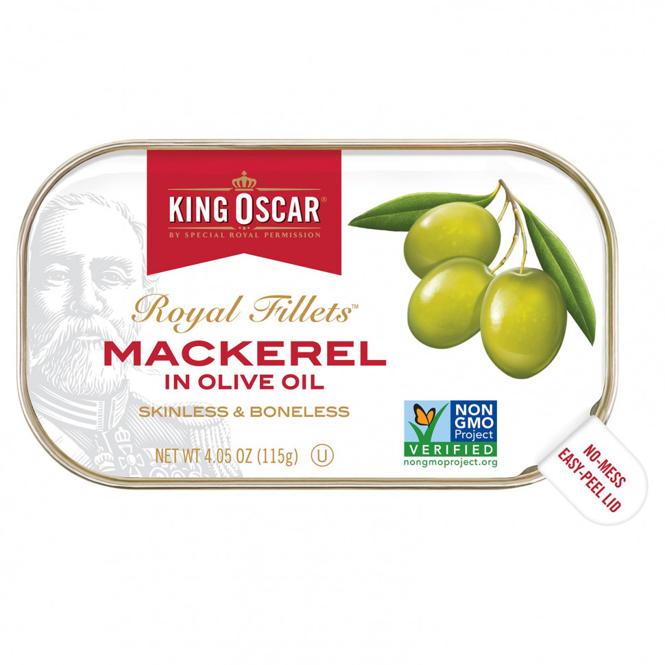 King Oscar, Royal Fillets, Mackerel In Olive Oil, 4.05 oz ( 115 g)  790