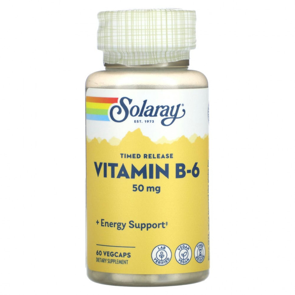  IHerb () Solaray, Timed Release,  B6, 50 , 60  , ,    1100 