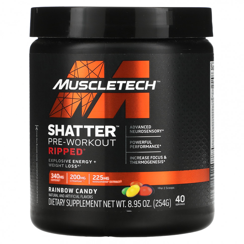 MuscleTech, Shatter Pre-Workout, Ripped,  , 254  (8,95 )  5560