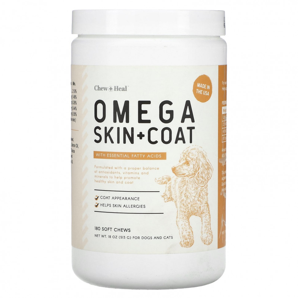 Chew + Heal, Omega Skin + Coat,    ,    , 180  , 513  (18 )  4940