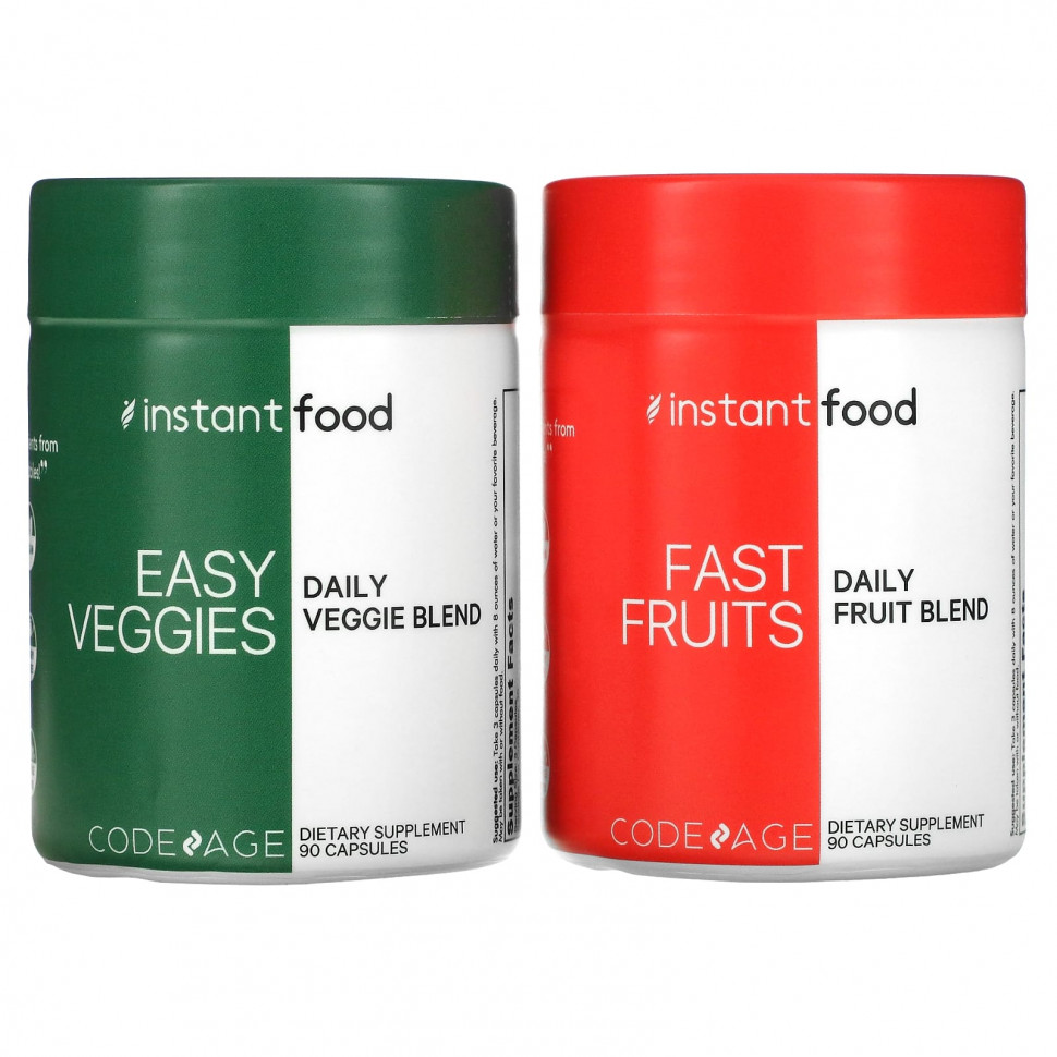 Codeage, Easy Veggies Daily Veggie Blend / Fast Fruits Daily Fruit Blend, 2 , 90     7850