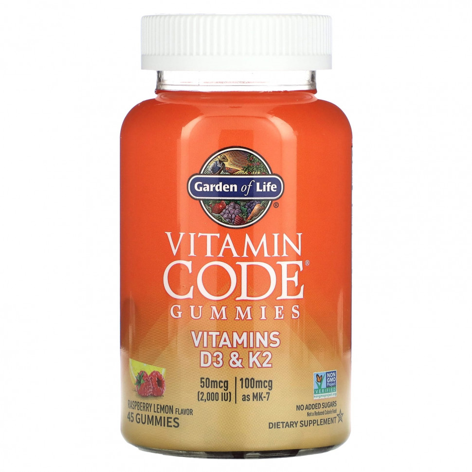 Garden of Life, Vitamin Code,  ,  D3  K2,   , 45    3870