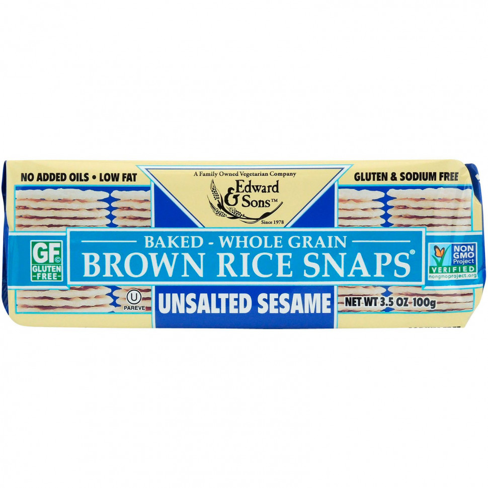  IHerb () Edward & Sons, Baked Brown Rice Snaps (    ),  , 100 , ,    680 