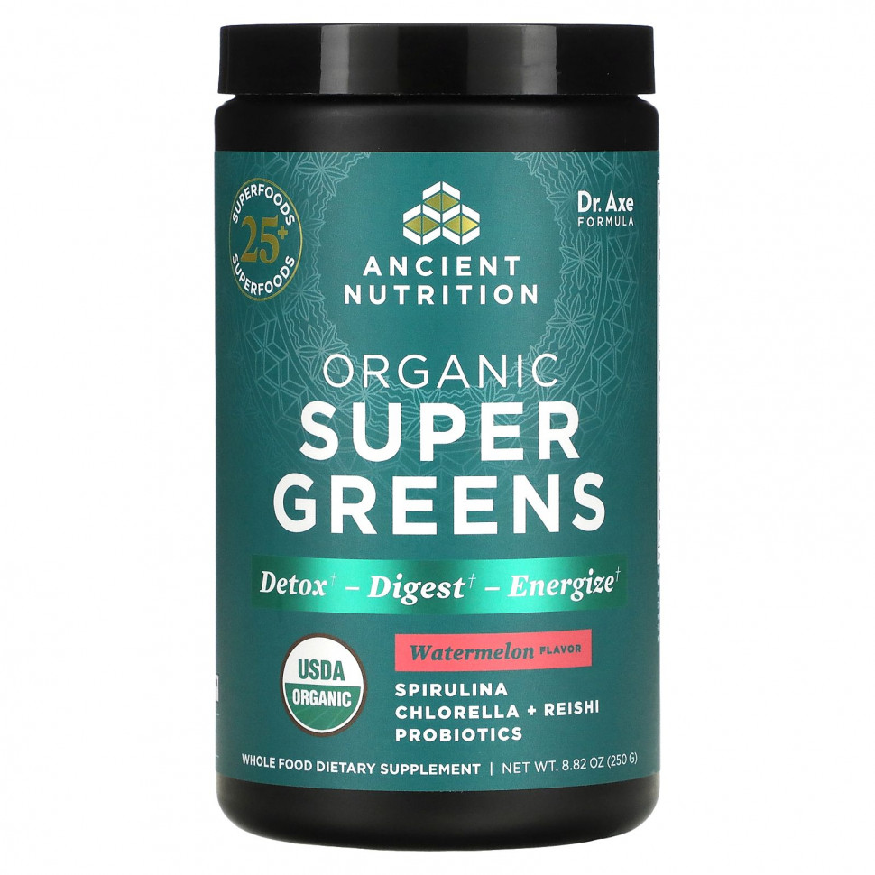  IHerb () Dr. Axe / Ancient Nutrition, Organics Super Greens, Watermelon, 8.82 oz (250 g), ,    6750 