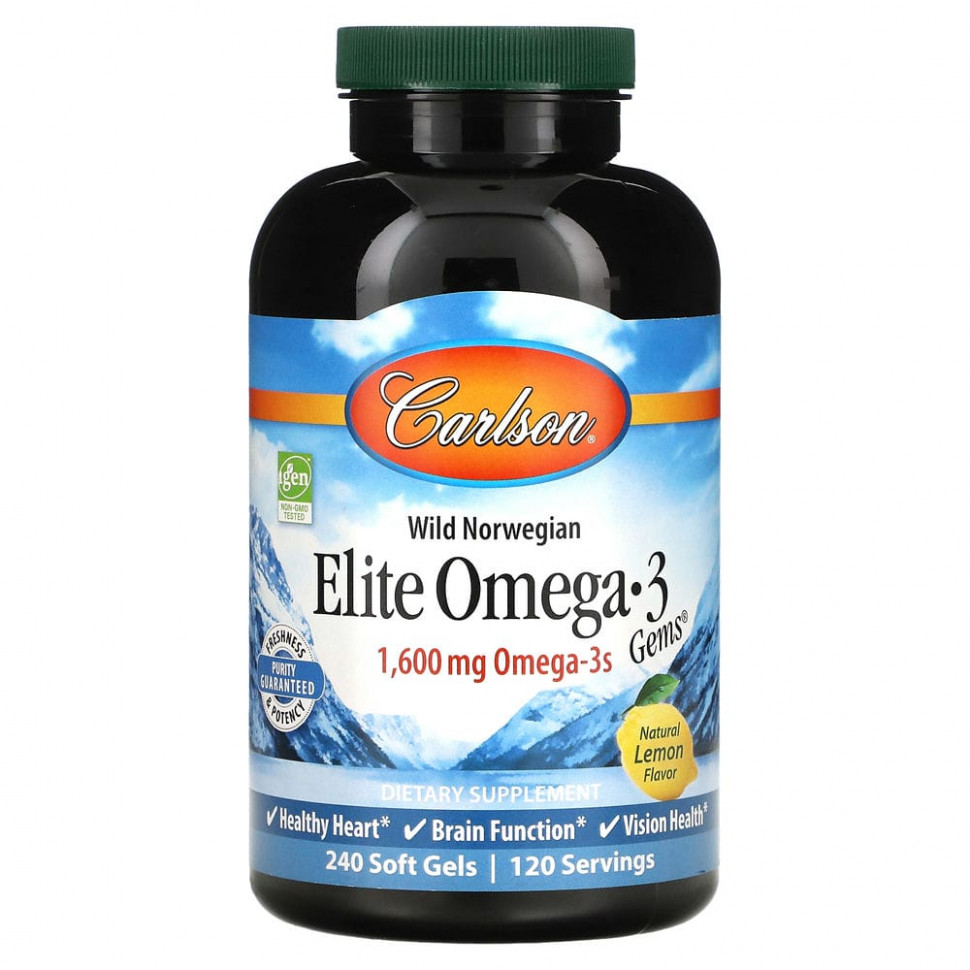 Carlson Labs, Elite Omega-3 Gems,  -3 ,   , 800 , 240    11570