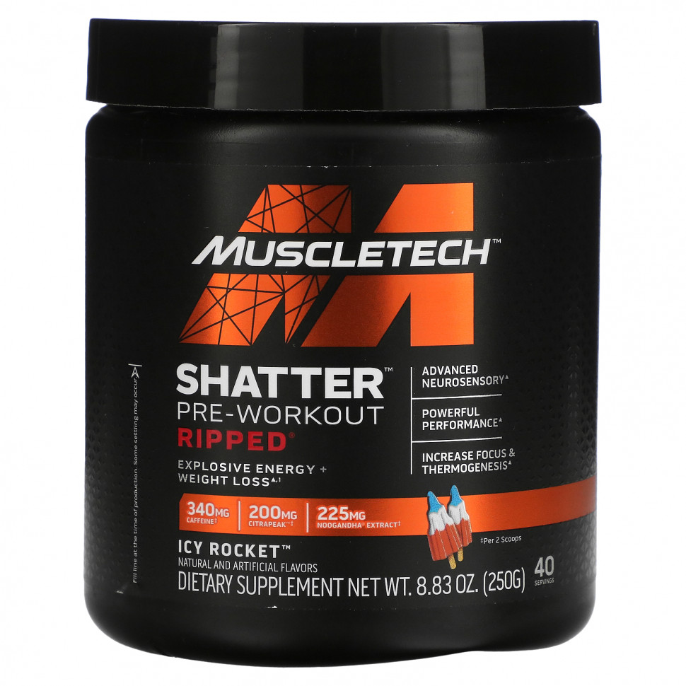 MuscleTech, Shatter Pre-Workout Ripped, Icy Rocket, 250  (8,83 )  5570