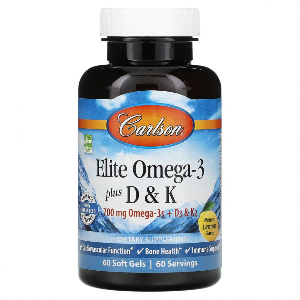 Carlson Labs, Elite Omega-3   D  K,   , 60    4420