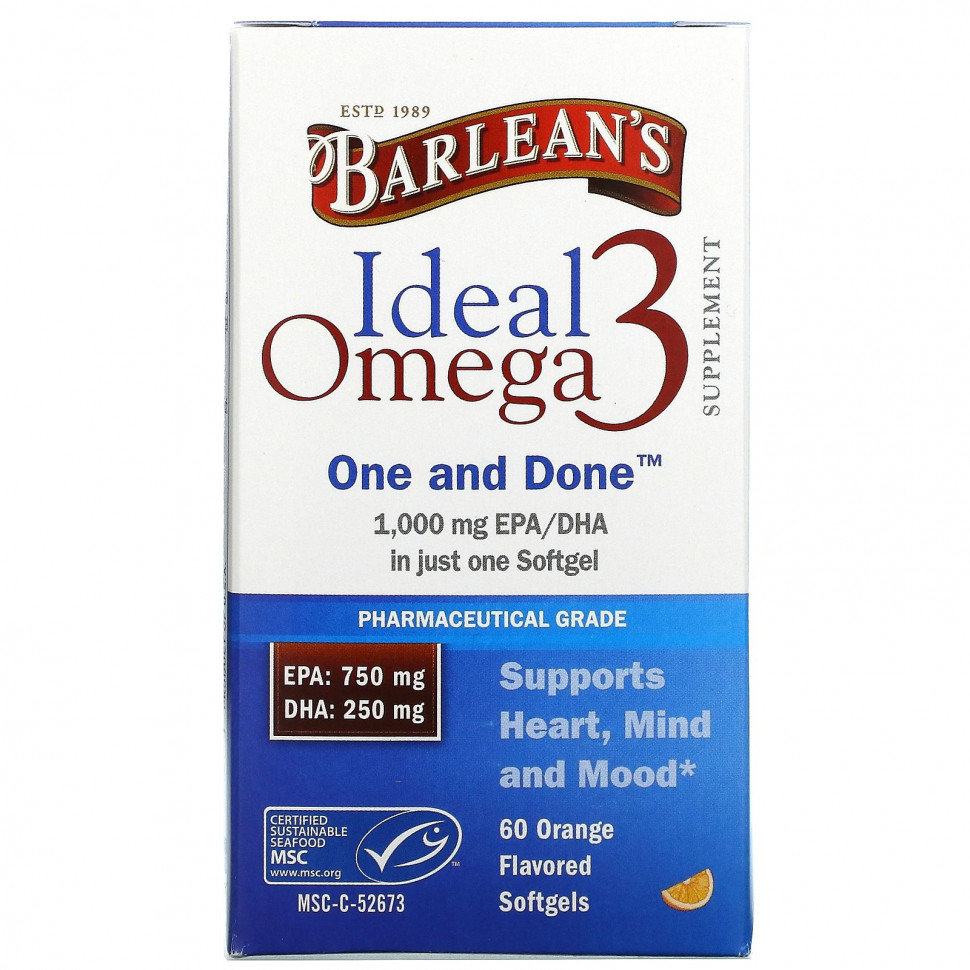 Barlean's, Ideal Omega 3, , 1000  EPA / DHA, 60    7290