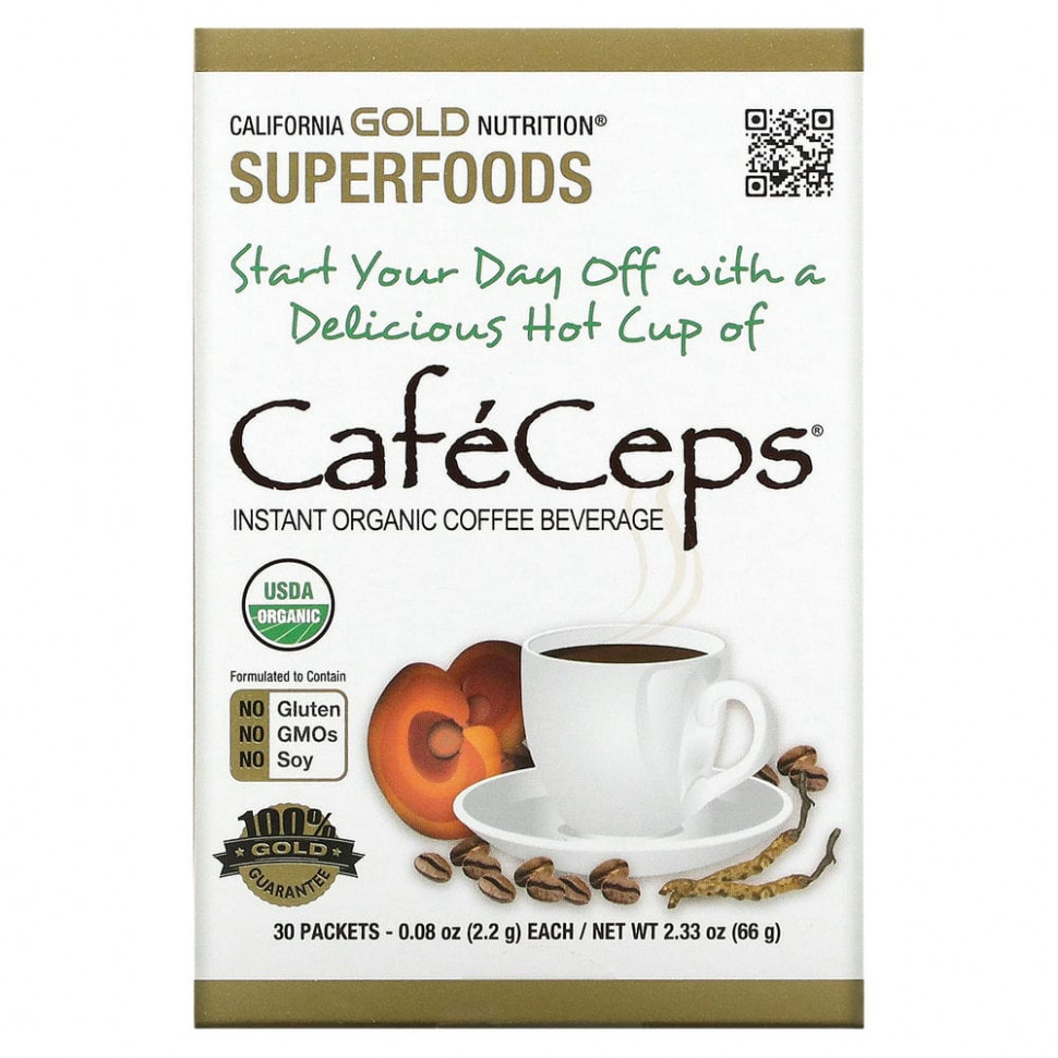 California Gold Nutrition, SUPERFOODS, Caf?Ceps,       , 30   2,2  (0,08 )  4380