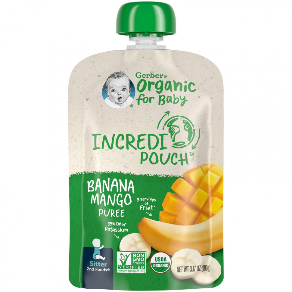  IHerb () Gerber, Organic for Baby, 2nd Foods, ,  , 90  (3,17 ), ,    560 