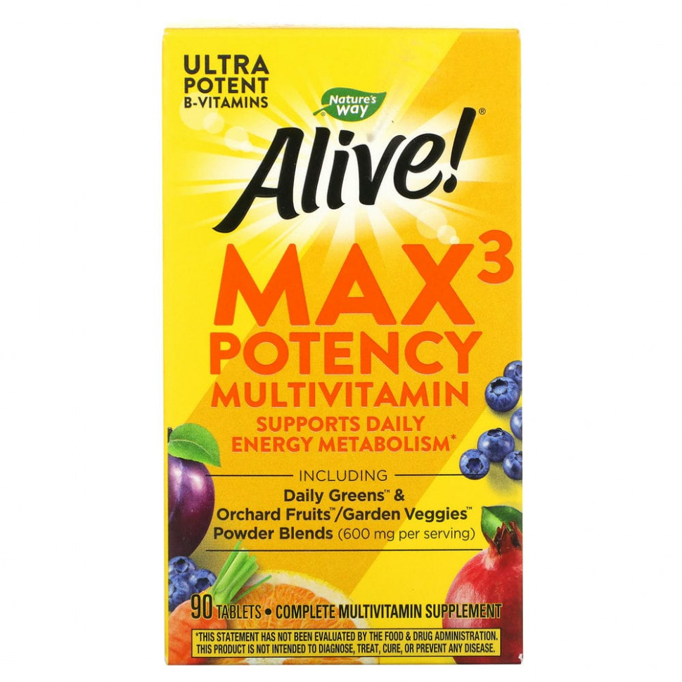 Nature's Way, Alive! Max3 Potency, , 90   4270