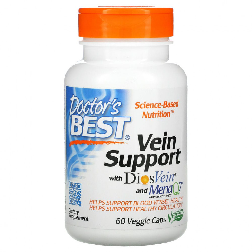 Doctor's Best, Vein Support,     DiosVein  MenaQ7, 60    3850