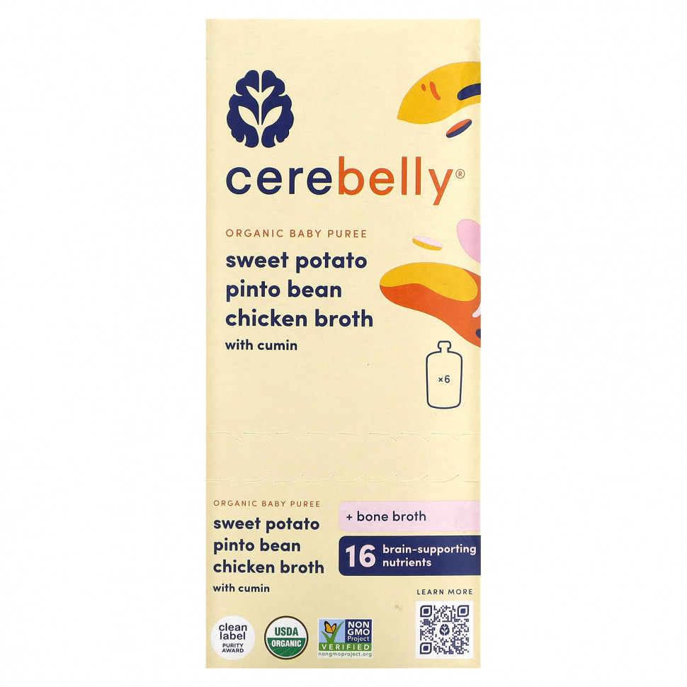  IHerb () Cerebelly, Organic Baby Puree, Sweet Potato, Pinto Bean, Chicken Broth with Cumin, 6 Pouches, 4 oz (113 g) Each, ,    5330 