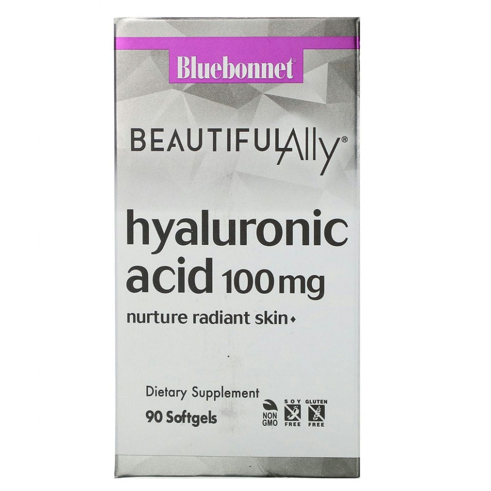 Bluebonnet Nutrition, Beautiful Ally, Hyaluronic Acid, 100 mg , 90 Softgels  3870