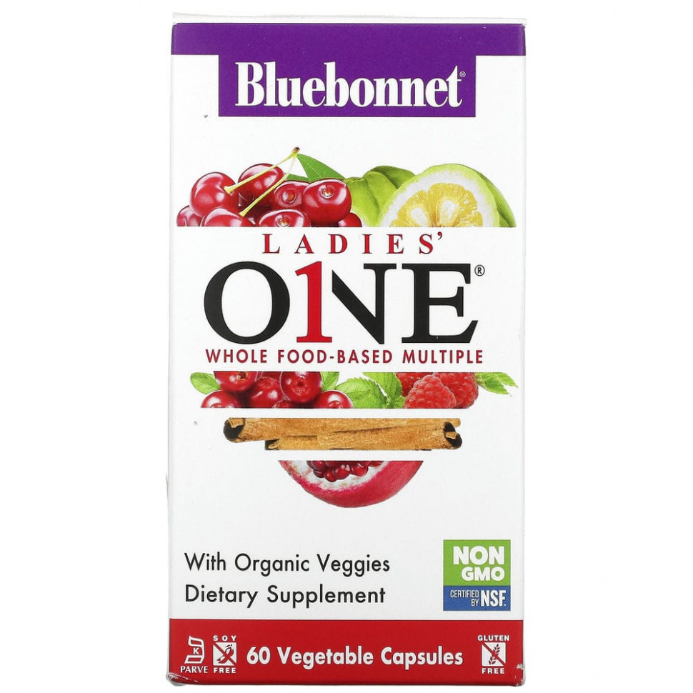 Bluebonnet Nutrition, Ladies' ONE, Whole Food-Based Multiple, 60 Vegetables Capsules  4780