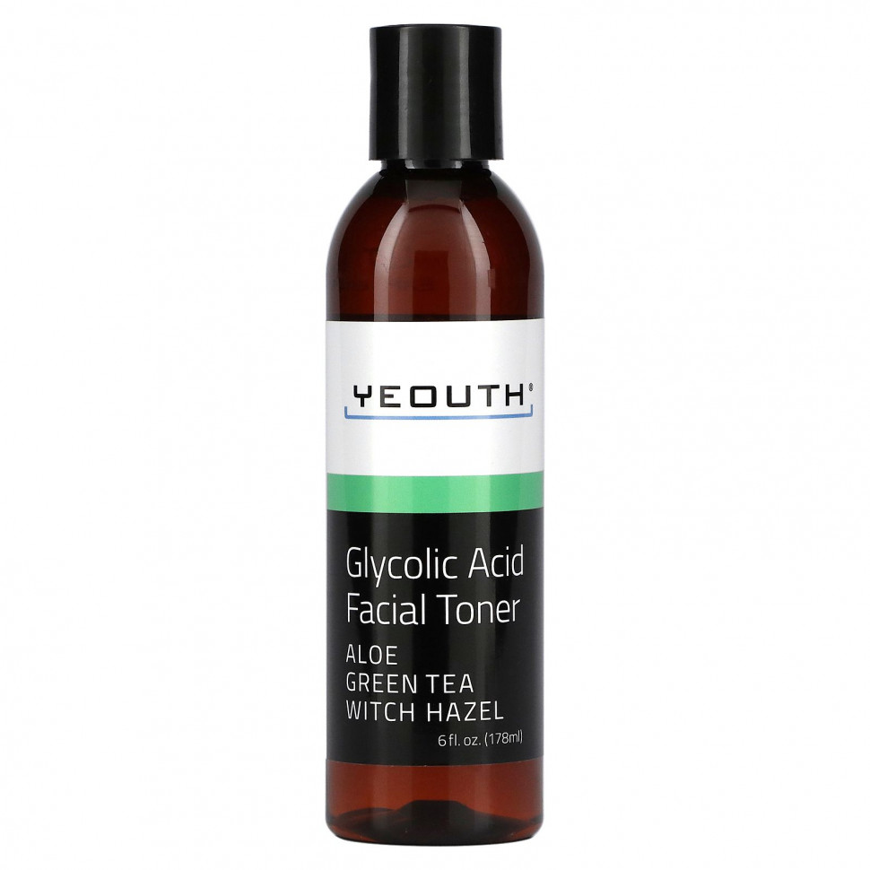  IHerb () Yeouth, Glycolic Acid Facial Toner, Aloe Green Tea Witch Hazel, 6 fl oz (178 ml), ,    4280 