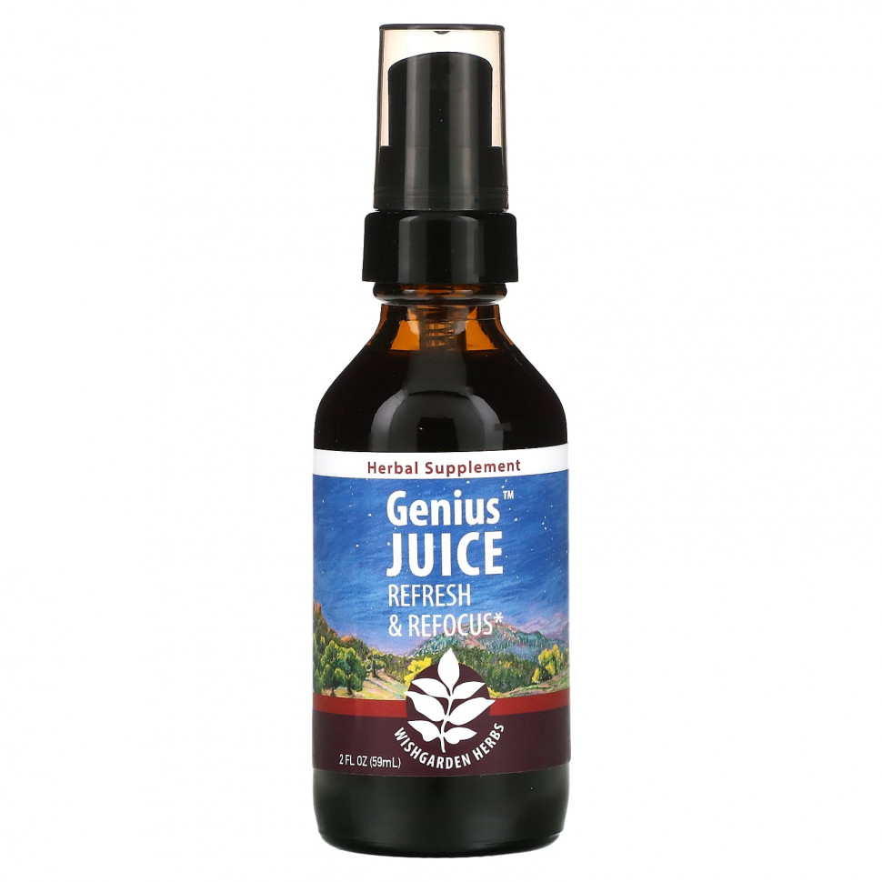 WishGarden Herbs, Genius Juice, Refresh & Refocus, 59  (2 . )  4540