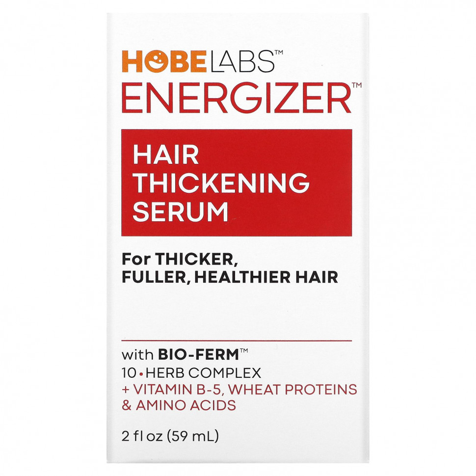 Hobe Labs, Energizer, Hair Thickening Serum, 2 fl oz (59 ml)  2020