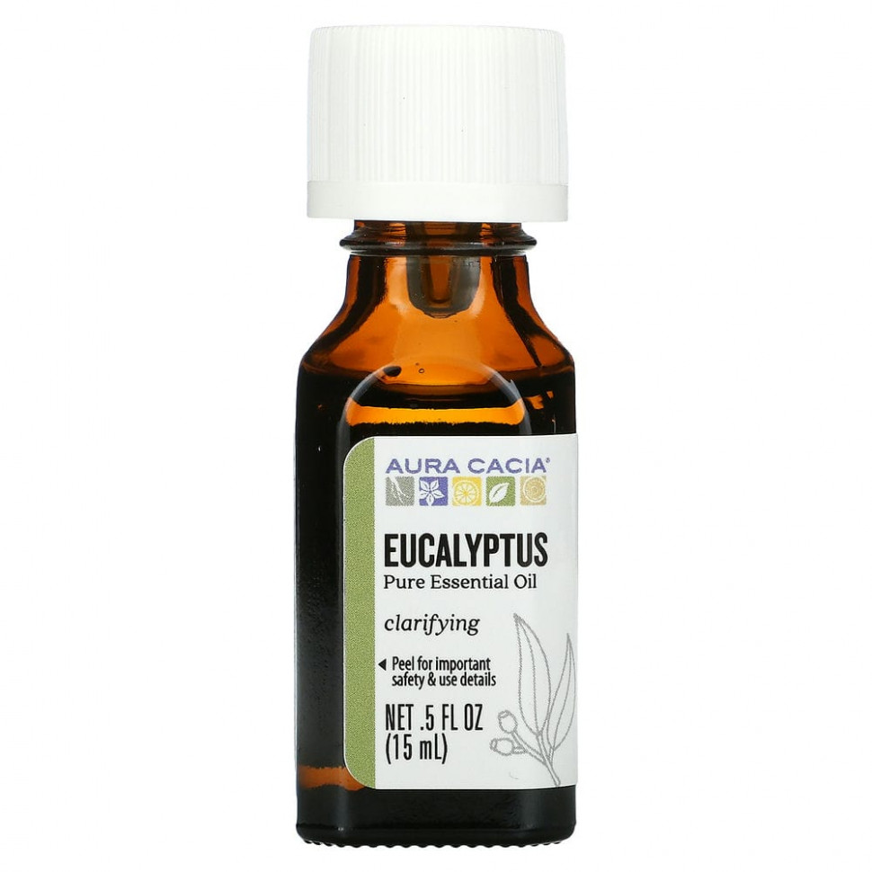 Aura Cacia, Pure Essential Oil, Eucalyptus, 0.5 fl oz (15 ml)  990