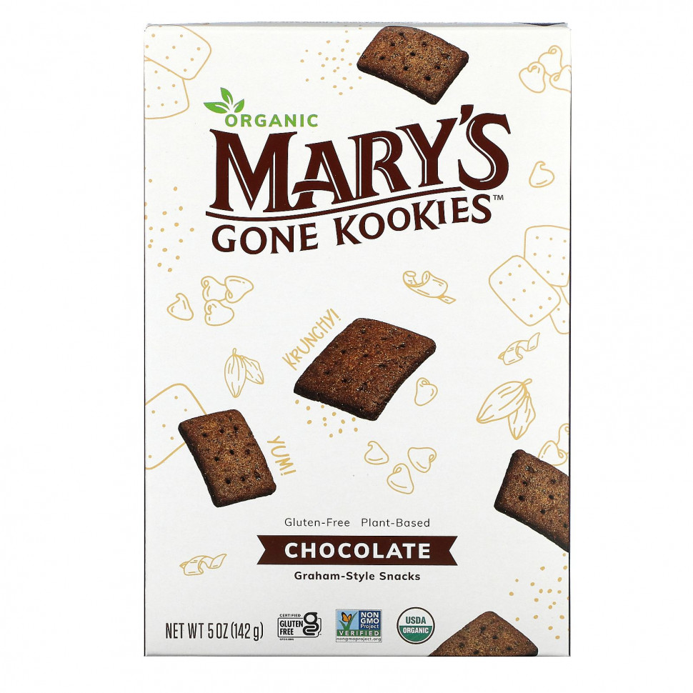 Mary's Gone Crackers, Graham Style Snack, Chocolate, 5 oz (141 g)  1020