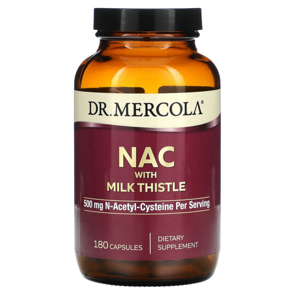 Dr. Mercola, NAC With Milk Thistle, 250 mg, 180 Capsules  11500