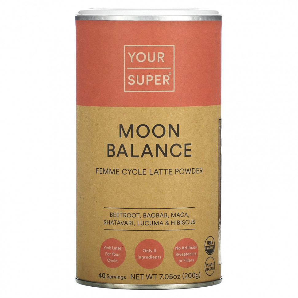  IHerb () Your Super, Moon Balance, Femme Cycle Latte Powder, 7.05 oz (200 g), ,    5340 