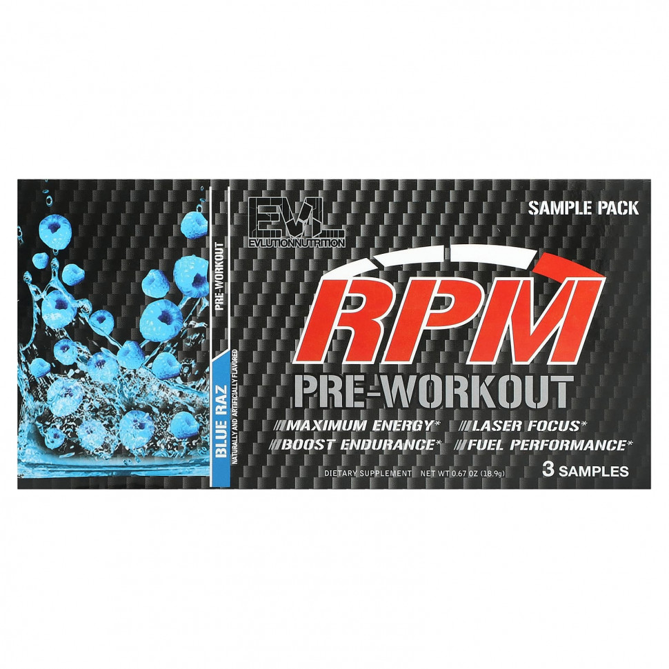 EVLution Nutrition, RPM,  , , Blue Raz, 3 -, 18,9  (0,67 )  600