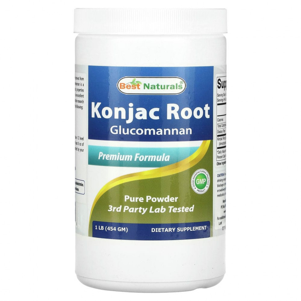 Best Naturals, Konjac Root Glucomannan, Premium Formula, 1 lb (454 g)  4870