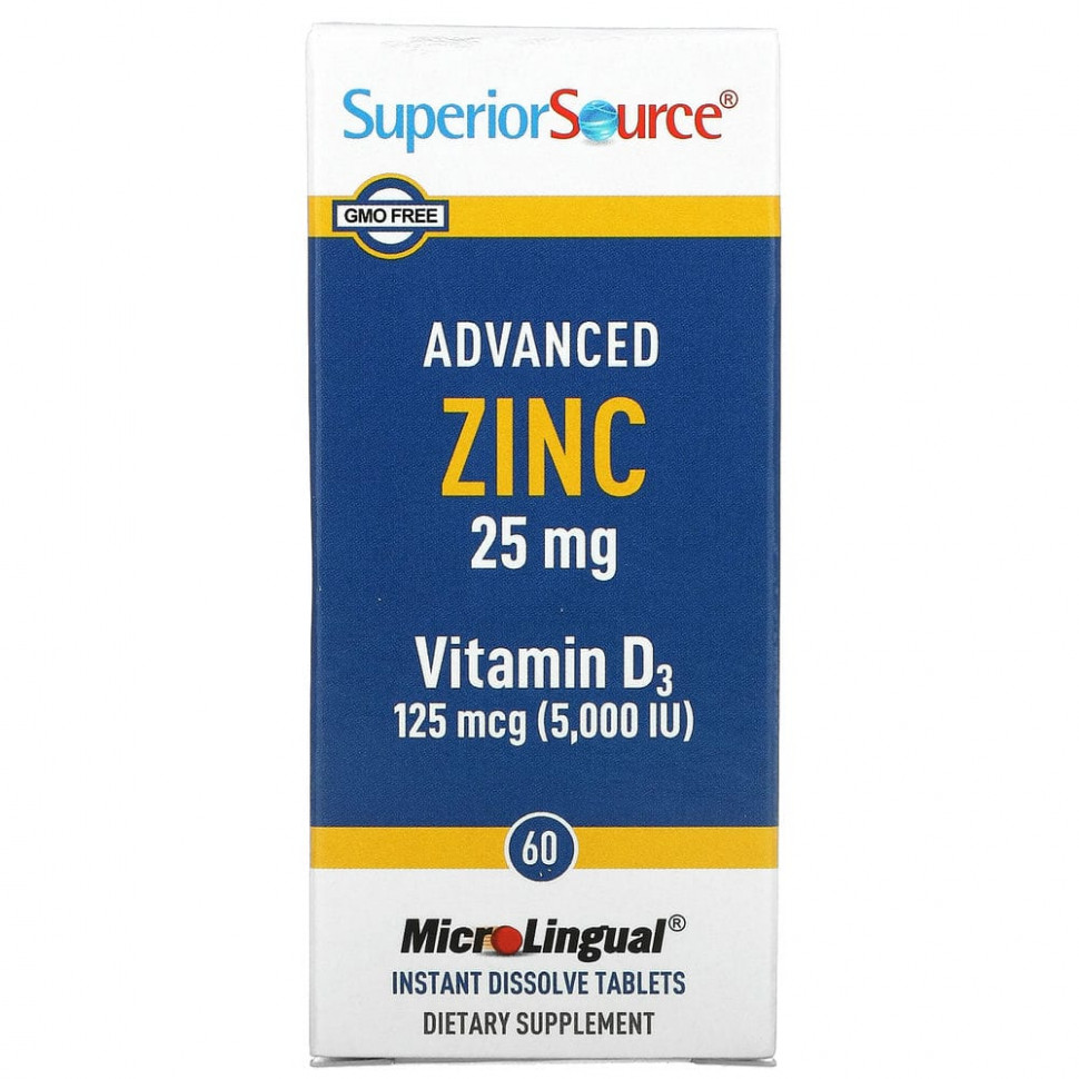 Superior Source, Advanced Zinc,  D3, 60   MicroLingual  3420